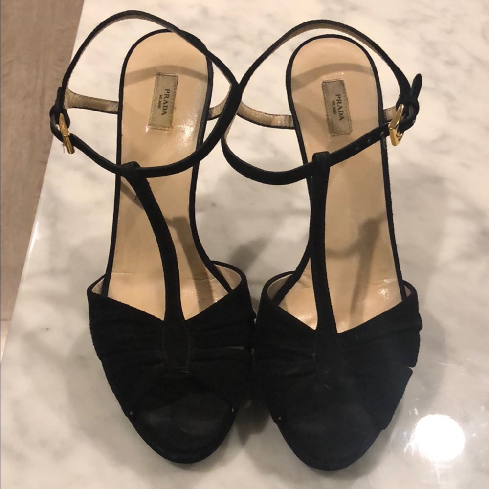 Prada peep toe heels